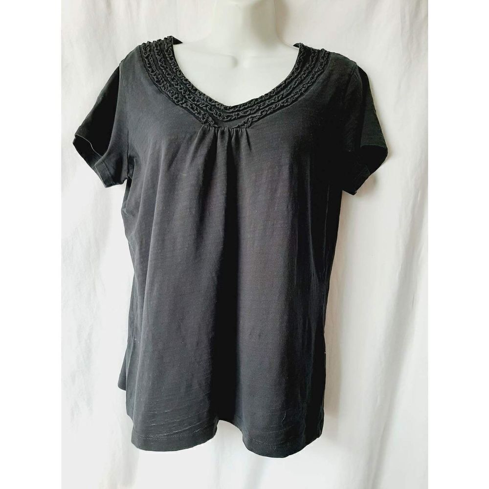 St.Johns Bay black v neck sz large top